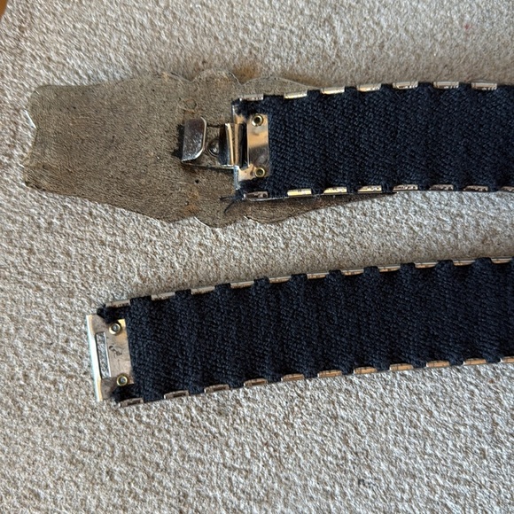 Vintage Ornate Silver Tone Stretch Belt Boho Floral Engraved Buckle 70s Festival - Picture 4 of 5